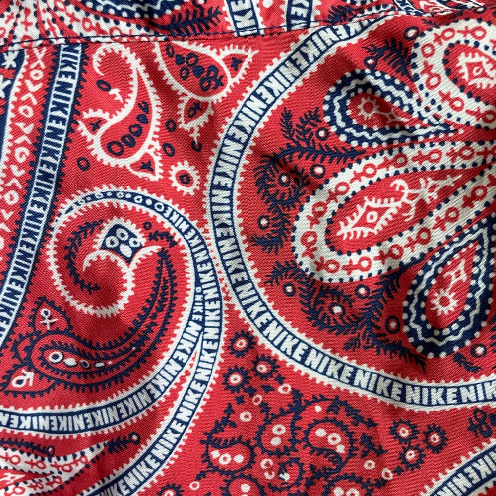 Nike red and blue paisley print tempo DriFit athletic drawstring shorts. Size S - Picture 3 of 6